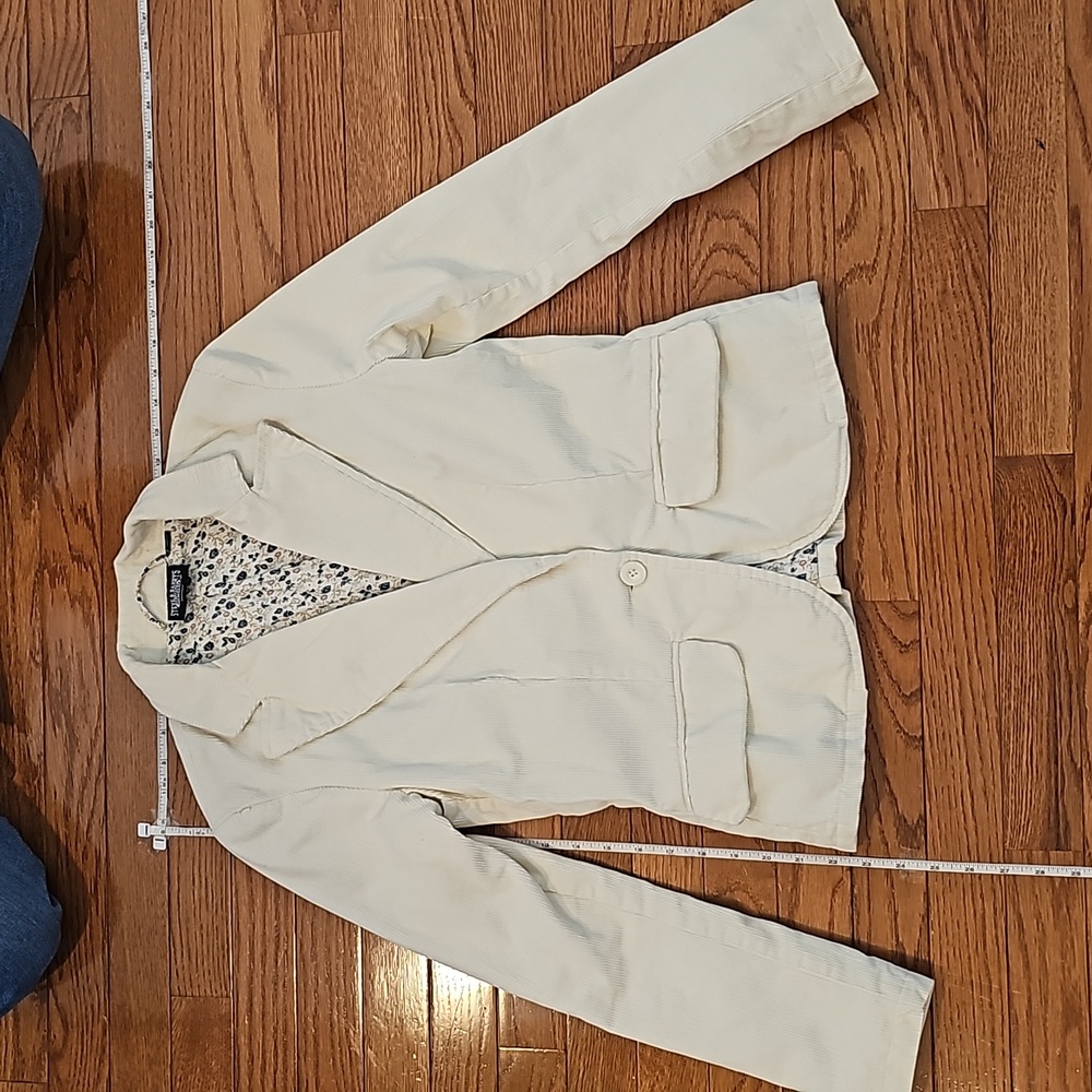 Corduroy cream blazer